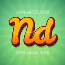 nd in Green Rays style - 3D name wallpaper