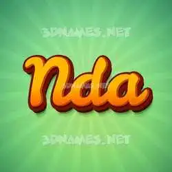 nda in Green Rays style - 3D name wallpaper
