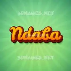 ndaba in Green Rays style - 3D name wallpaper