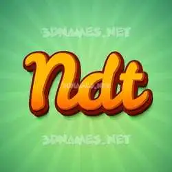 ndt in Green Rays style - 3D name wallpaper