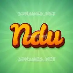 ndu in Green Rays style - 3D name wallpaper