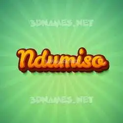 ndumiso in Green Rays style - 3D name wallpaper