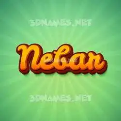 nebar in Green Rays style - 3D name wallpaper