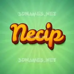 necip in Green Rays style - 3D name wallpaper