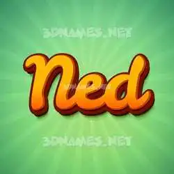 ned in Green Rays style - 3D name wallpaper