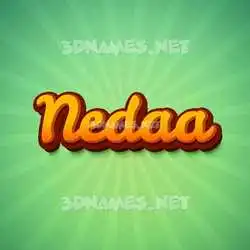 nedaa in Green Rays style - 3D name wallpaper