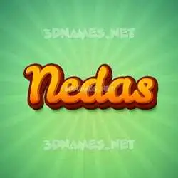 nedas in Green Rays style - 3D name wallpaper