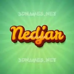 nedjar in Green Rays style - 3D name wallpaper