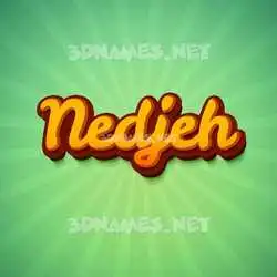 nedjeh in Green Rays style - 3D name wallpaper