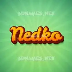 nedko in Green Rays style - 3D name wallpaper