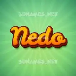 nedo in Green Rays style - 3D name wallpaper