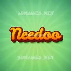 needoo in Green Rays style - 3D name wallpaper