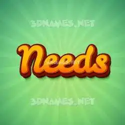 needs in Green Rays style - 3D name wallpaper