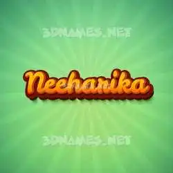 neeharika in Green Rays style - 3D name wallpaper
