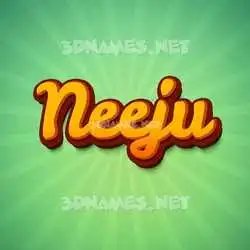 neeju in Green Rays style - 3D name wallpaper