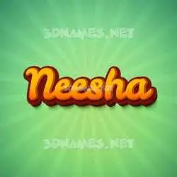 neesha in Green Rays style - 3D name wallpaper