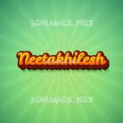 neetakhilesh in Green Rays style - 3D name wallpaper