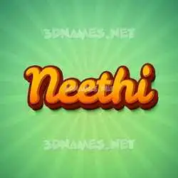 neethi in Green Rays style - 3D name wallpaper
