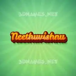 neethuvishnu in Green Rays style - 3D name wallpaper