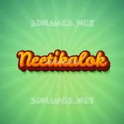 neetikalok in Green Rays style - 3D name wallpaper