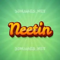 neetin in Green Rays style - 3D name wallpaper