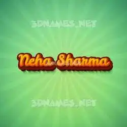 neha sharma in Green Rays style - 3D name wallpaper