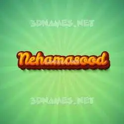 nehamasood in Green Rays style - 3D name wallpaper
