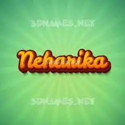 neharika in Green Rays style - 3D name wallpaper