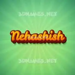 nehashish in Green Rays style - 3D name wallpaper