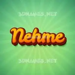 nehme in Green Rays style - 3D name wallpaper