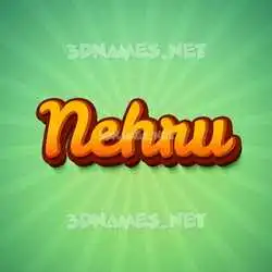 nehru in Green Rays style - 3D name wallpaper