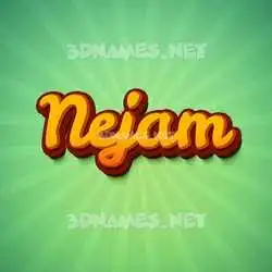 nejam in Green Rays style - 3D name wallpaper