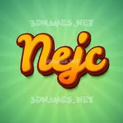 nejc in Green Rays style - 3D name wallpaper