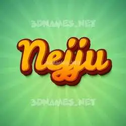 nejju in Green Rays style - 3D name wallpaper