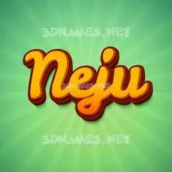 neju in Green Rays style - 3D name wallpaper