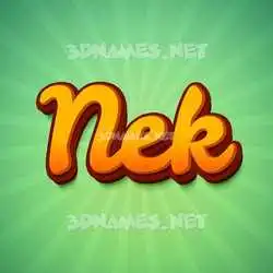 nek in Green Rays style - 3D name wallpaper