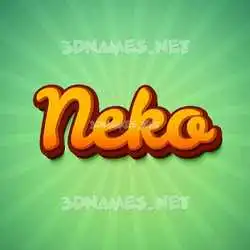 neko in Green Rays style - 3D name wallpaper