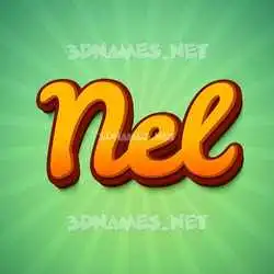 nel in Green Rays style - 3D name wallpaper