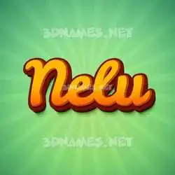 nelu in Green Rays style - 3D name wallpaper