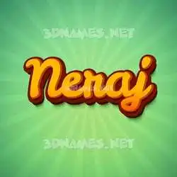 neraj in Green Rays style - 3D name wallpaper