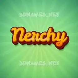 nerchy in Green Rays style - 3D name wallpaper