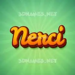 nerci in Green Rays style - 3D name wallpaper