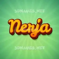 nerja in Green Rays style - 3D name wallpaper