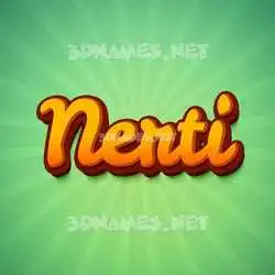 nerti in Green Rays style - 3D name wallpaper