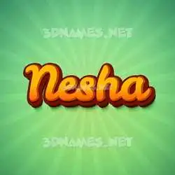 nesha in Green Rays style - 3D name wallpaper