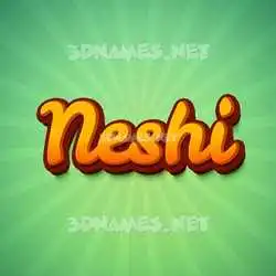 neshi in Green Rays style - 3D name wallpaper