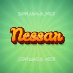 nessar in Green Rays style - 3D name wallpaper