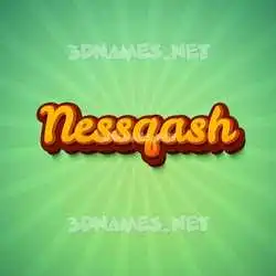 nessqash in Green Rays style - 3D name wallpaper