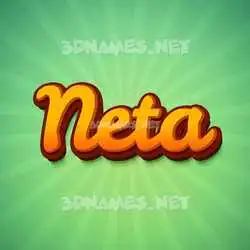 neta in Green Rays style - 3D name wallpaper
