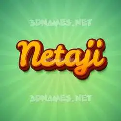 netaji in Green Rays style - 3D name wallpaper